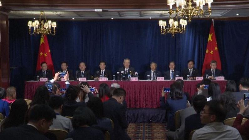 刘鹤华盛顿开记者会：中美贸易协议有利世界和平