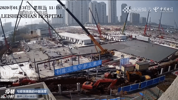 争分夺秒 武汉火神山医院建设已初具规模