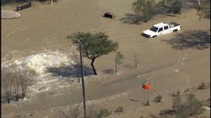 休斯敦主输水管线爆裂 致大范围淹水多辆汽车“遭灾”
