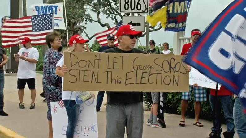 佛州棕榈滩川普支持者抗议拜登胜选：停止窃取我们的选举