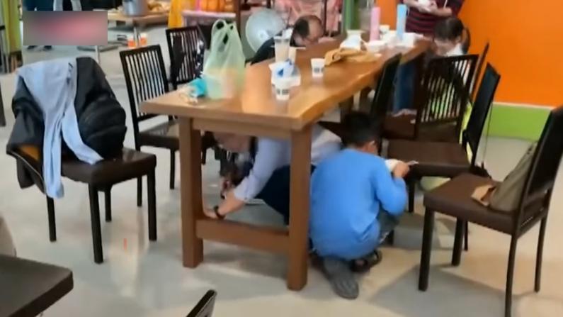 台湾宜兰发生6.3级地震 餐馆顾客急躲桌下