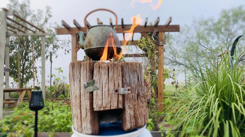 【德州田园生活】树桩火炉制作！古色古香，暖人心脾！