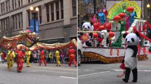 熊猫、舞龙、孔雀……亮相芝加哥感恩节大游行