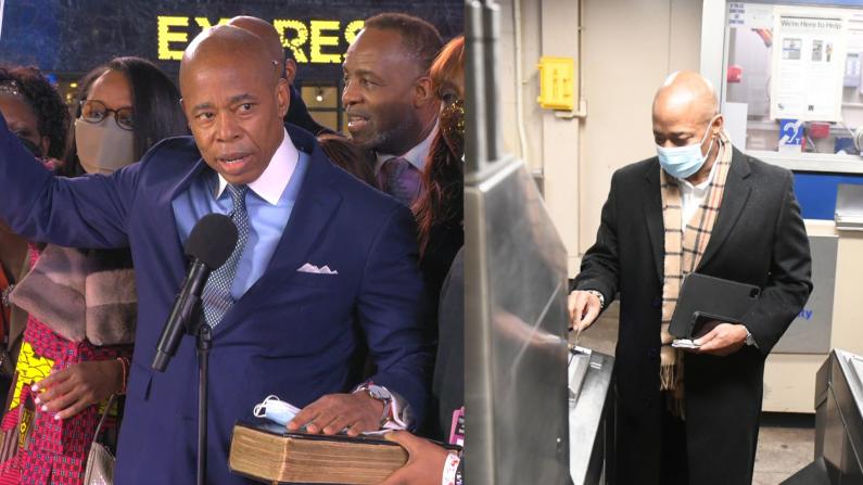 就任纽约市长第一天 亚当斯：时报广场宣誓 坐地铁上班