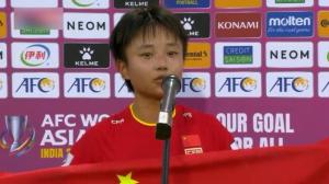 中国女足张琳艳亚洲杯赛后热泪：“目标就是来夺冠的”