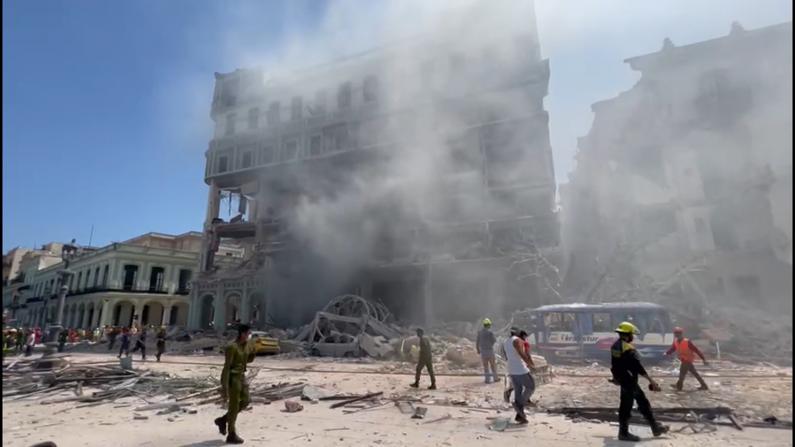 【现场】古巴哈瓦那酒店爆炸已致8死30伤 整个街区面目全非