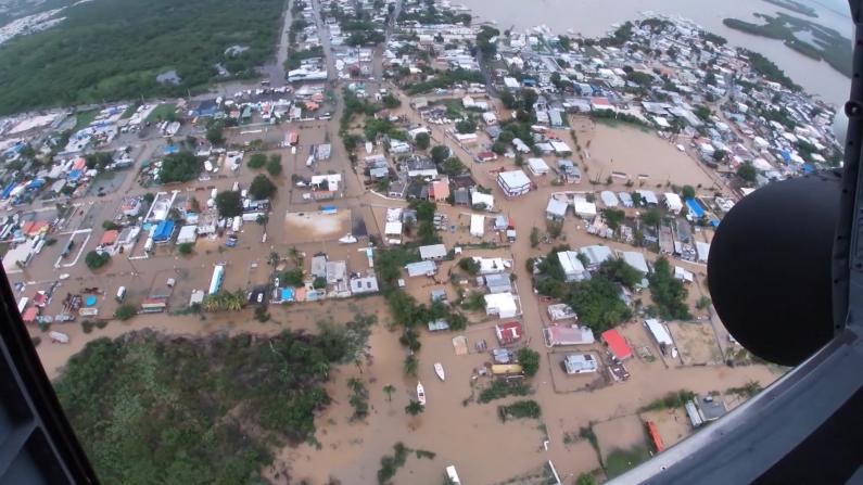【航拍】菲奥娜袭击后的波多黎各：房屋、道路被淹 全岛大范围停电