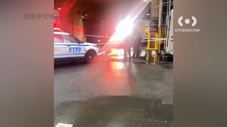 【现场】NYU布鲁克林校区外爆枪案 大批警车警员待命