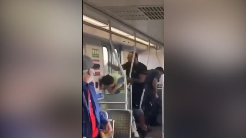 【现场】亚裔LA地铁连遭非裔暴打