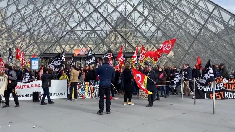 卢浮宫被迫闭馆 法国退休改革抗议持续