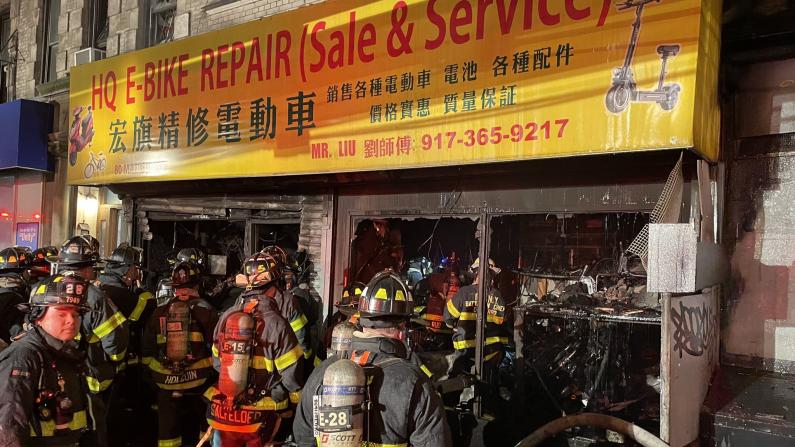 锂电池爆炸 纽约华人电动车店深夜酿惨剧
