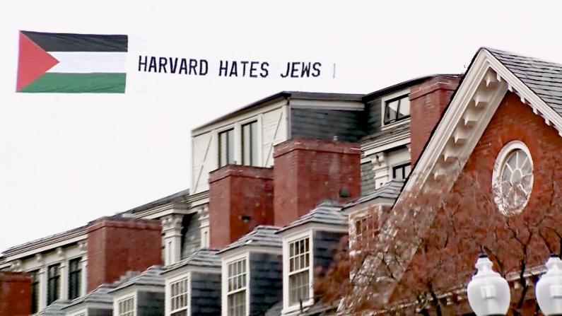 “哈佛恨犹太人”他们雇飞机拉横幅抗议