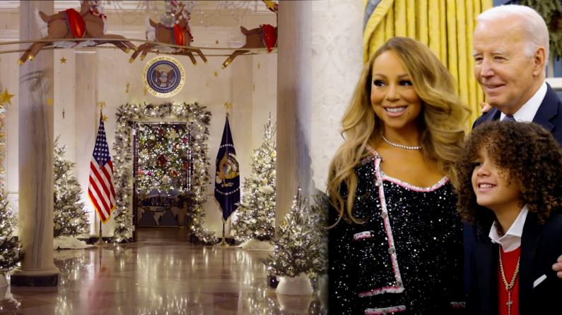 白宫圣诞装饰大揭秘 圣诞歌后倾情参观